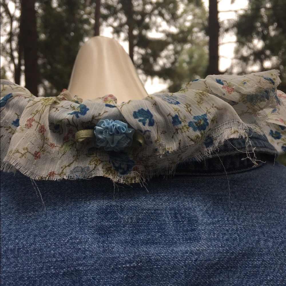Kreativekristen upcycled Boho style denim waistcoat vintage denim vest - Picture 13 of 16